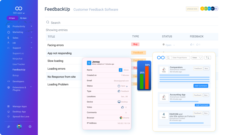 client feedback software leave note