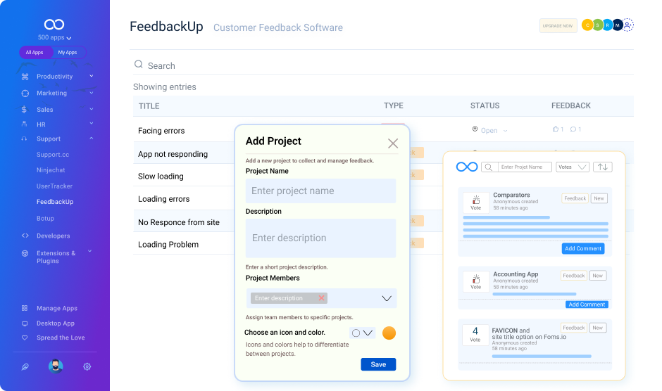 feedback management system leave note